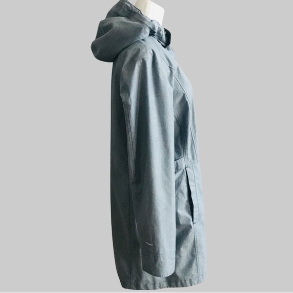 The North Face Dryvent Women Heather Blue Hooded Trench Rain Coat Jacket X Large - Picture 6 of 15